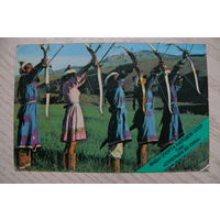 Календарик, 1982. Тува. Стрельба из лука, из серии "Виды спорта народов СССР".