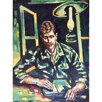 Кищенко А.М.;109/82см;1987год;х/м;"Юноша,читающий книгу"