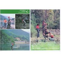Открытки Болгария 1981г. Всемирная охотничья выставка.Рыбная ловля.Рыбалка. 4 штуки.