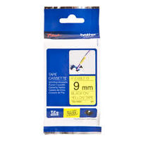 Лента Brother TZE-FX621 (9 мм, черный на желтом)