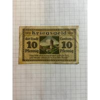 10 пфеннингов (нотгельды) г. Германия.