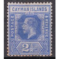 147.BrK. Великобритания. Колонии. Каймановы острова. Георг V. Стандарт. 2 1/2P. 1914 г. Mi.#36a.