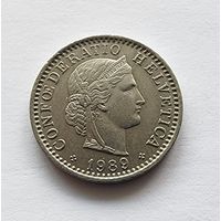 Швейцария 20 раппенов, 1989