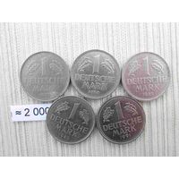 5 монет марки   лот 2000