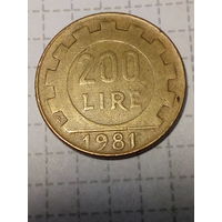 200 лир Италия  1981 год