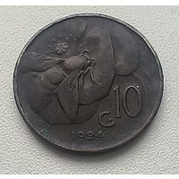 Италия 10 чентезимо, 1924  7-13-15