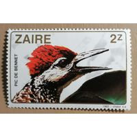 Марка Заир, фауна, дятел, 1982 г.