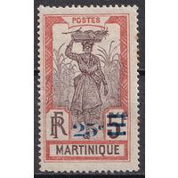 4.FrK. Франция. Колонии. Мартиника. Местные мотивы. Надпечатка нового номинала. 1924 г. Mi.#108.