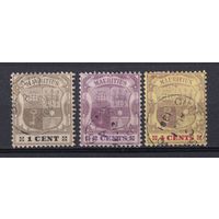 38.BrKM. Великобритания. Колонии. Маврикий. Герб. Стандарт. 1900 г. Полная серия. Mi.##94-96.