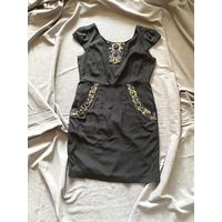 Винтажное коктельное чёрное платье, Debenham, размер М