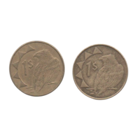 Республика Намибия. 1 доллар 1993, 1996, 1998, 2006. Фауна. Орёл. Цена за одну монету.