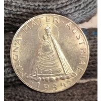 5 шиллингов 1934 Австрия мадонна штемпельная! серебро!