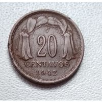 Чили 20 сентаво, 1942 6-3-17