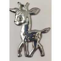 Елочная игрушка СССР пластик. Оленёнок. Редкая.