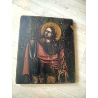 Икона Святой Великомученицы Варвары, письмо, старинная, с рубля, большой размер