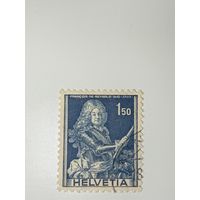 Марка Швейцария 1941 год Франсуа де Рейнольд (1642–1722), швейцарский военный деятель