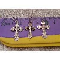 С РУБЛЯ! Три Красивых Серебряных крестика,  Ag 925*