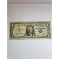 Доллар 1957 год с синей печатью редкий, с рубля