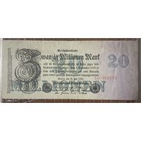 Банкнота 20 миллионов марок 1923 год. Веймарская республика.