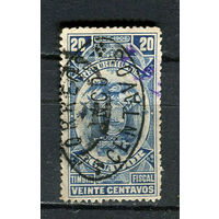 Эквадор - 1909/1910 - Надпечатка CORREOS CINCO CENTAVO на 20С - [Mi.185] - 1 марка. Гашеная.  (Лот 31JC)-TG3P59