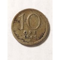 Швеция 10 оре 1945 серебро