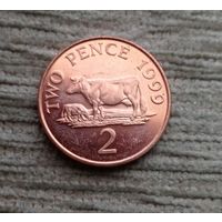 Werty71 Гернси 2 пенса 1999 Генсийская Корова