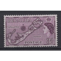 Бермуды 1953 ** Карта острова (Mi 135)