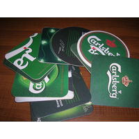 Бирдекли. Пивные подставки. Carlsberg. 12 штук. Без повторов. Одним лотом