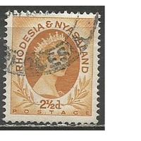 Родезия и Ньясаленд. Королева Елизавета II. 1954г. Mi#4.