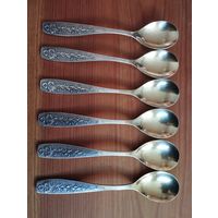 Чайные ложки Хмель, мельхиор. СССР, з-д Проминь