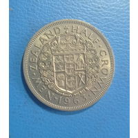 Новая Зеландия 1/2 кроны 1963 год королева Елизавета состояние