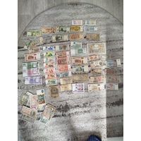 Большой лот различных банкнот+ бонус,с рубля