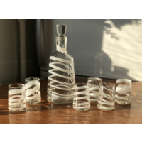 Графин и рюмки цветное стекло