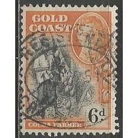 Золотой Берег. Король Георг VI. Сбор какао-бобов. 1948г. Mi#127.