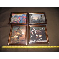 Художественная галерея репродукции 4 шт.Клод Лорен,Ганс Голбейн,Теодор Жерико,Андре Дерен в рамках и в запайке.Новое!С рубля.