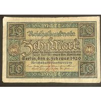 Банкнота 10 марок 1920 год. Веймарская империя.