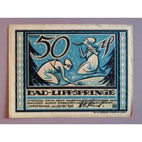 Германия 50 пфеннигов 1921 г Бад-Липшпринге (Bad Lippspringe) В1, UNC, не частый