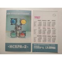 Карманный календарик. Искра-2. 1987 год