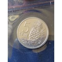 4. Распродажа. Самоа 5 сене 1993 из банковского набора. Редкий год! UNC! (СМОТРИТЕ ДРУГИЕ ЛОТЫ)