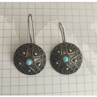 Серьги бирюзовое Солнце, СССР