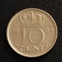 Нидерланды 10 центов 1969г.
