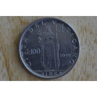 Ватикан 100 лир 1959 с 1 руб