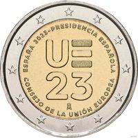 2 евро 2023 Испания Президентство Испании в Совете ЕС UNC из ролла