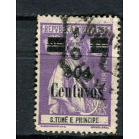 Португальские колонии - Сан Томе и Принсипи - 1919 - Надпечатка нового номинала 4 Centavos вместо 2 1/2C - [Mi. 224] - полная серия - 1 марка. Гашеная.  (Лот 118BC)