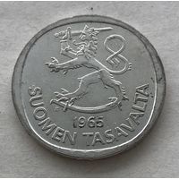 Финляндия 1 марка 1965 - серебро 0,350