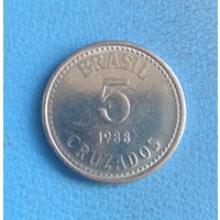 Бразилия 5 крузадо 1988 год