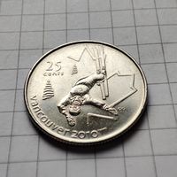 25 центов Канады 2008. Олимпийские игры в Ванкувере 2010 г.Фристайл.