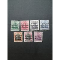 Польша 1918 Неполная серия марок с надпечаткой "Poczta Polska" на марках Германии выпуска 1914/1918 года (чистые* с наклейками) Mi.7-13 тип II (марка Mi.10 D) каталог 4.60 евро