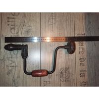 Винтажная ручная дрель, коловорот, рабочий, Зап. Европа.