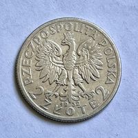 Монета СЕРЕБРО Польша 2 злотых 1932 год Ядвига ОТЛИЧНЫЕ